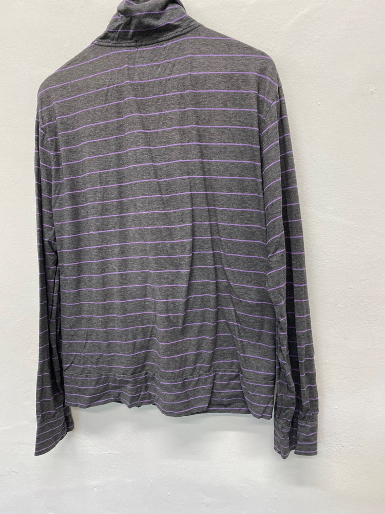 Fabulous Y2K Paul Smith zip up Top UK XXL Gray with Purple Stripes KB001