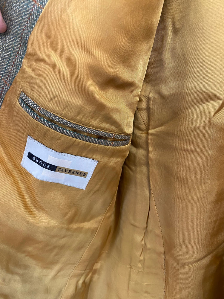 Fabulous Brook Tavener tweed sports coat jacket Blazer 42S Brown LC