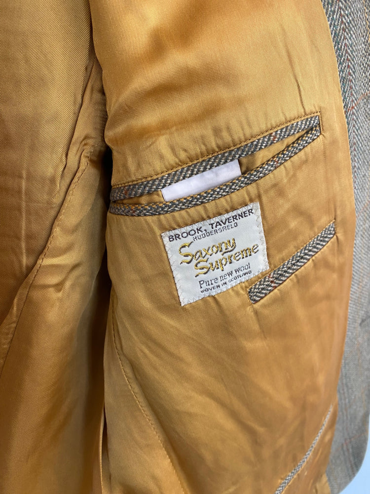 Fabulous Brook Tavener tweed sports coat jacket Blazer 42S Brown LC