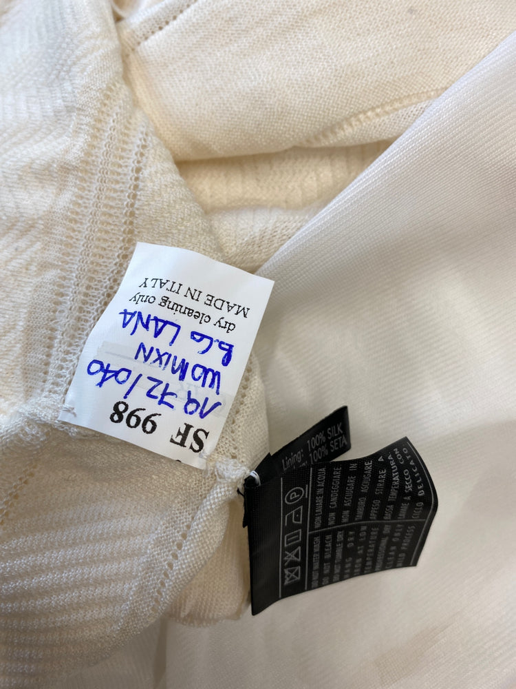 Fabulous Salvatore Ferragamo tiered knitted Dress UKS Cream Stunning KB001