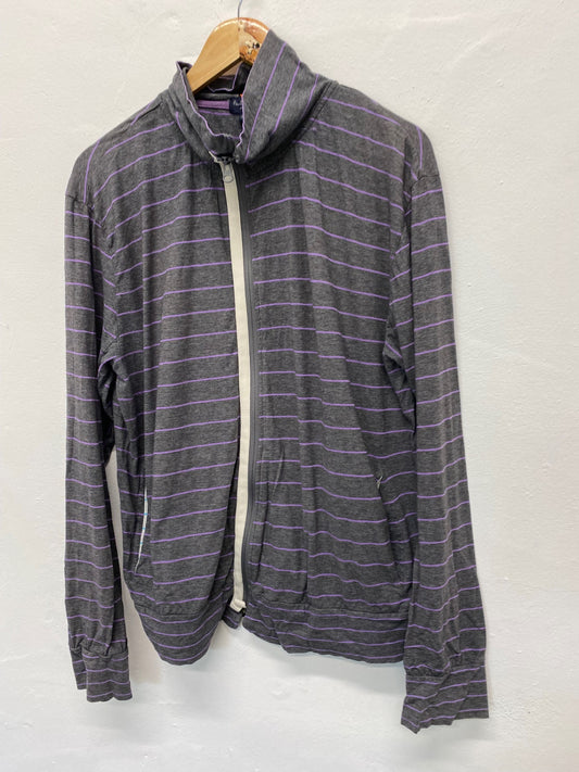 Fabulous Y2K Paul Smith zip up Top UK XXL Gray with Purple Stripes KB001