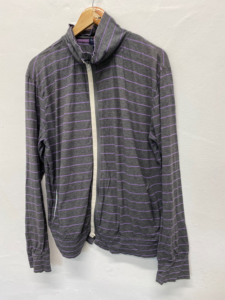 Fabulous Y2K Paul Smith zip up Top UK XXL Gray with Purple Stripes KB001