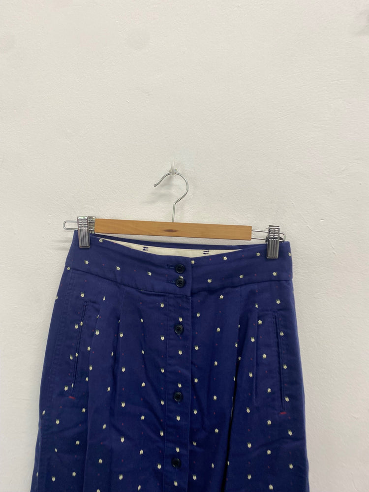 Fabulous Ines de la fressange uniqlo Skirt UK8 Navy floral KB001