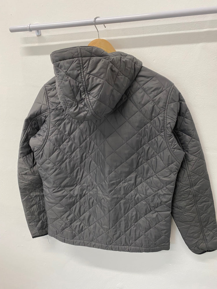 Fabulous Barbour International Paxton Quilted jacket UK M Charcoal Grey KB001