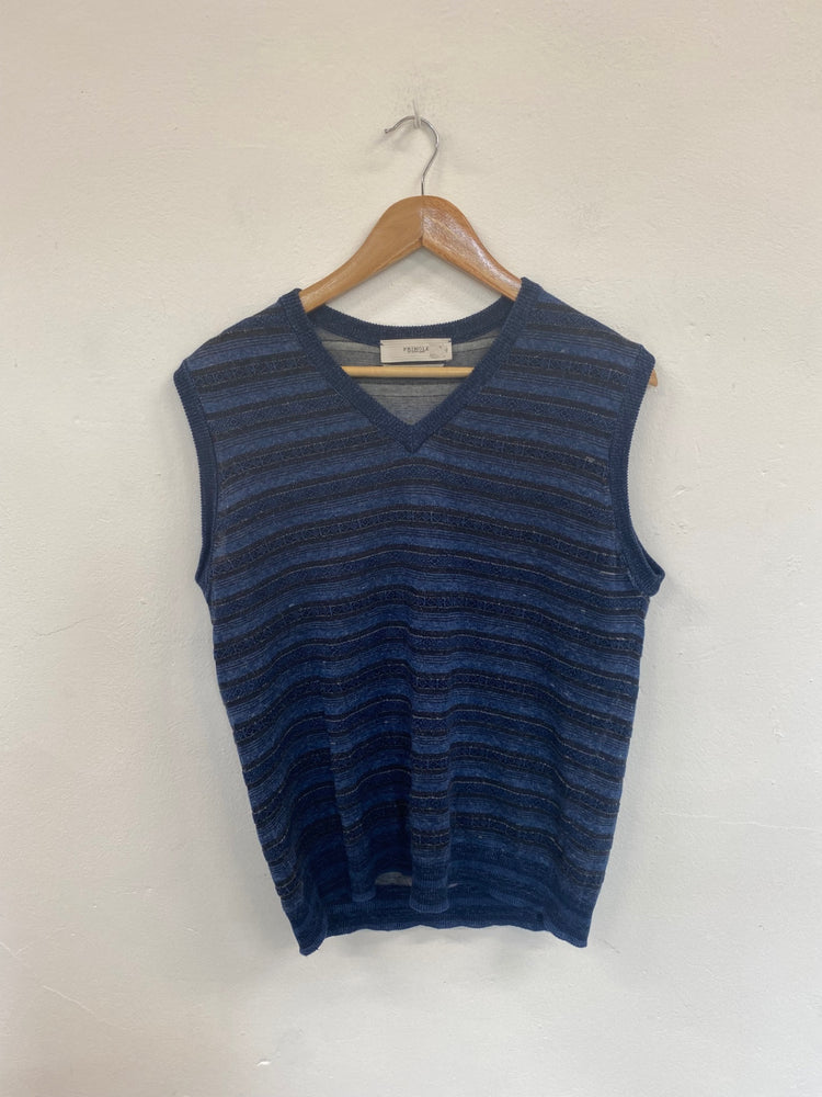 Classic Pringle of scotland Navy Mix Stripe Sweater UK S KB001