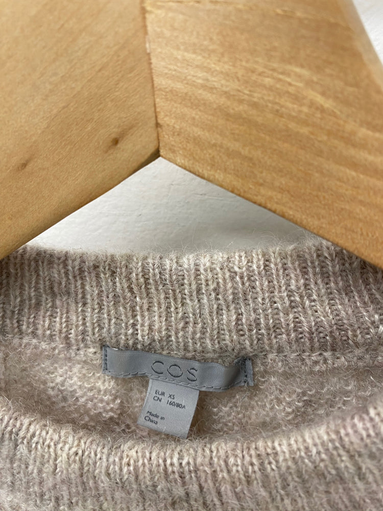Fabulous COS mohair blend lightweight Sweater UkXS Beige Brown KB001