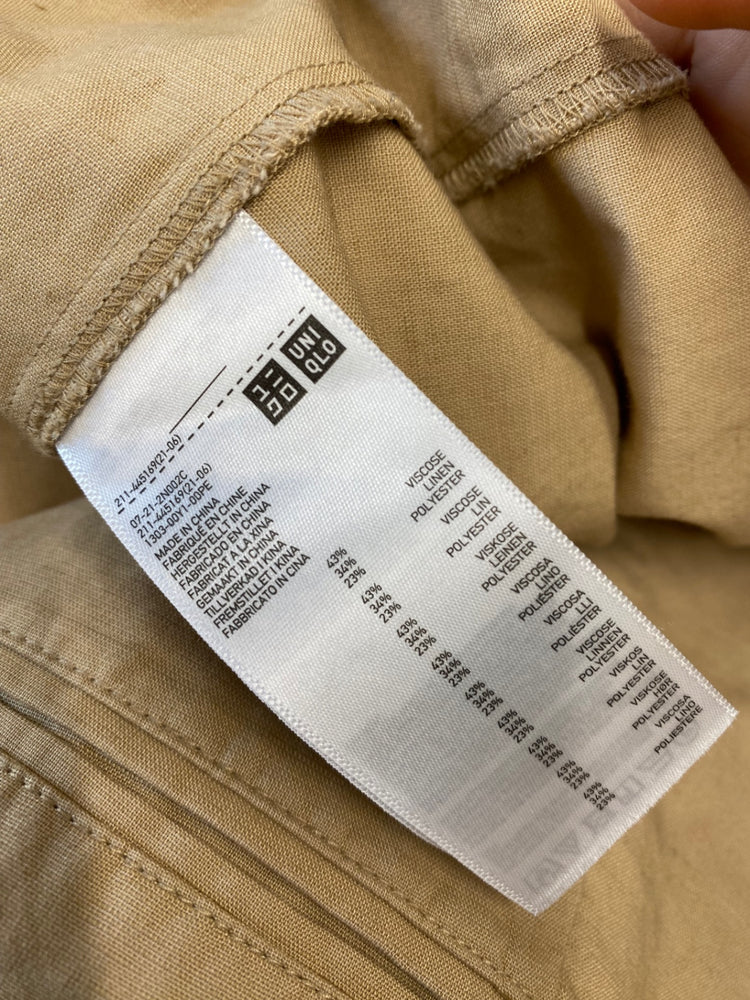 Fabulous Uniqlo linen oversized Blazer UK S Beige Classic KB001