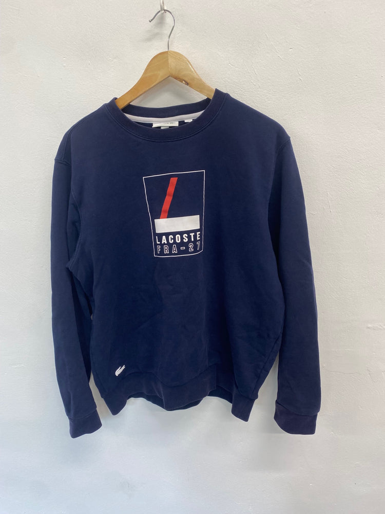 Classic Lacoste Sweater UK L Navy blue casual KB001