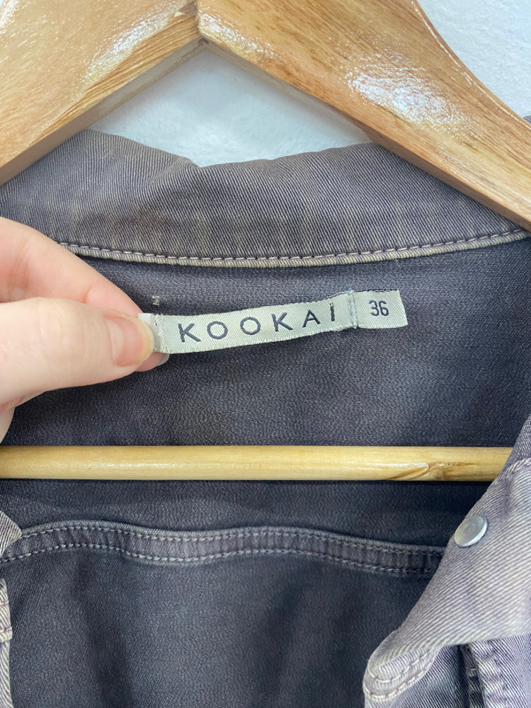 Fabulous Kookai Purple Wash Distress Look Denim Jacket UK8 KB001