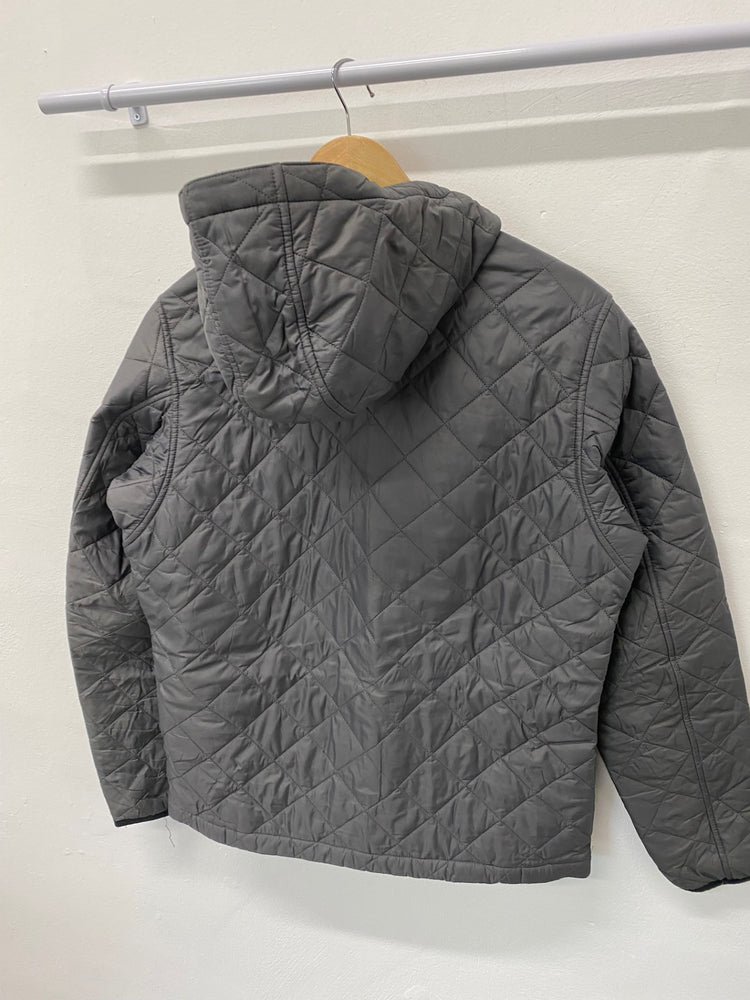 Fabulous Barbour International Paxton Quilted jacket UK M Charcoal Grey KB001