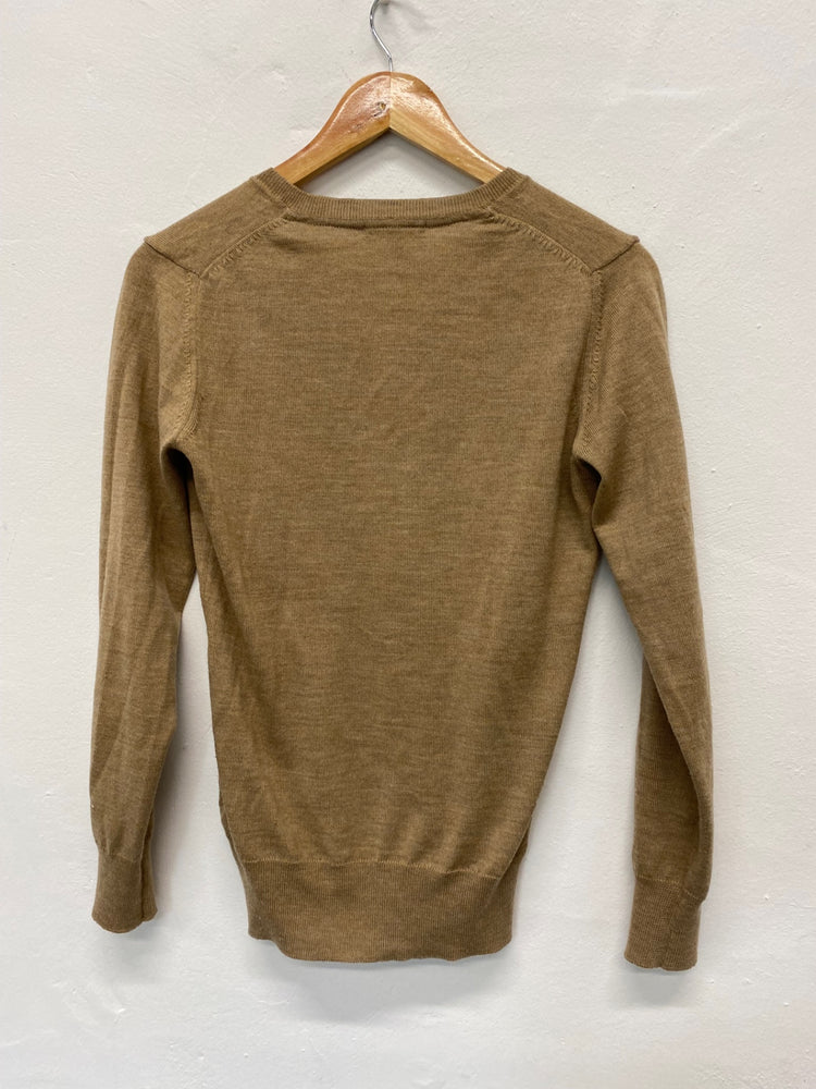 Fabulous Barbour Bark Merino V Neck Sweater UK10 Beige Classic KB001