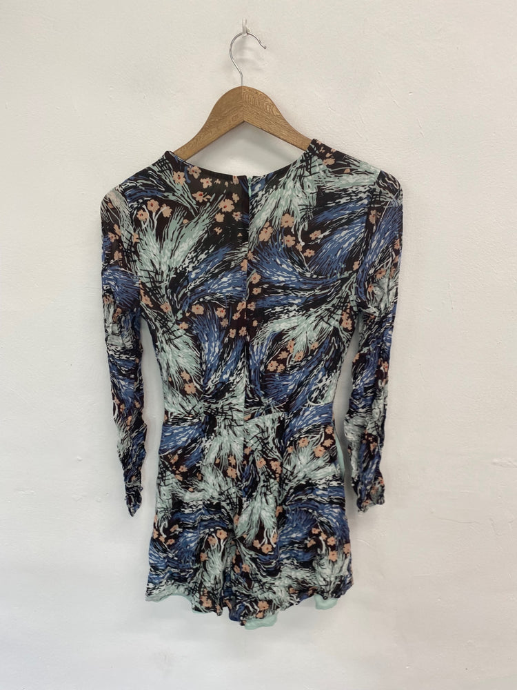 Fabulous REISS Playsuit UK S Multicolor blue green KM004