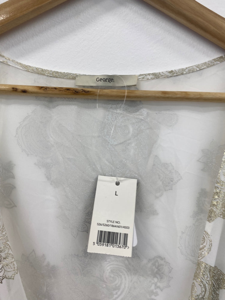 Fabulous George Boho Ivory & Gold Beach Cover UK L LK006