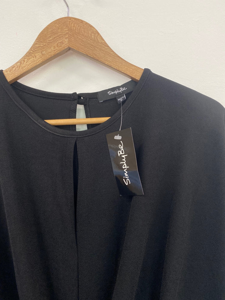 Fabulous Simply Be Black Tie Detail Midaxi Dress UK22 LK006