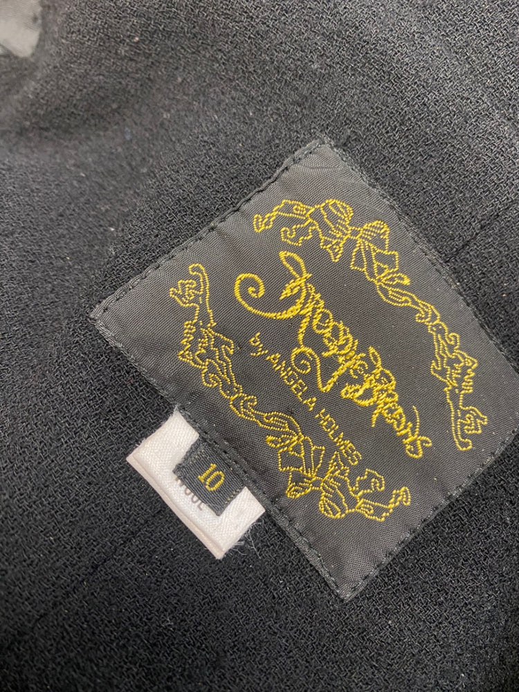 Fabulous Droopy browns by Angela holmes Cropped blazer Uk 8 Black JW001