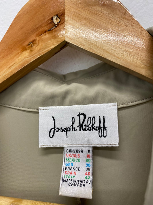 Fabulous Joseph Ribkoff y2K core ruffle Dress UK10 Stone KM004