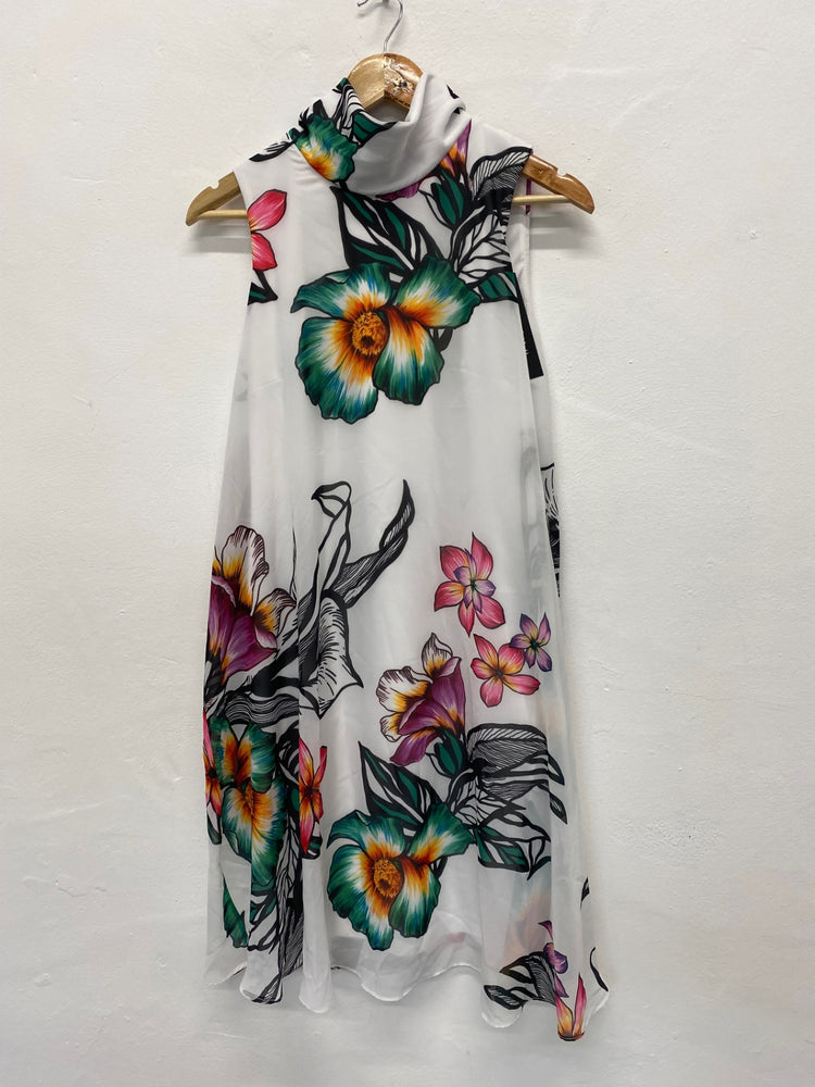 Fabulous Joseph Ribkoff floral floaty occasion Dress UK10 White New KM004