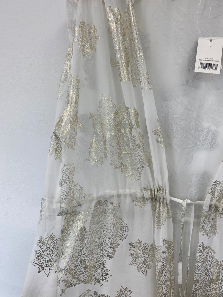 Fabulous George Boho Ivory & Gold Beach Cover UK L LK006