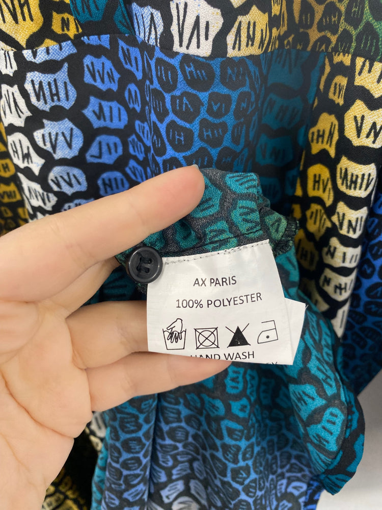 Fabulous AX Paris Multicolour Artsy Maxi Shirt Dress UK22 LK006