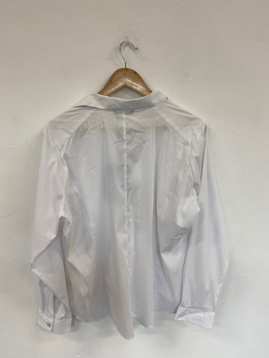 Fabulous M&S Collection White Dart Detail Button Shirt UK24 LK006
