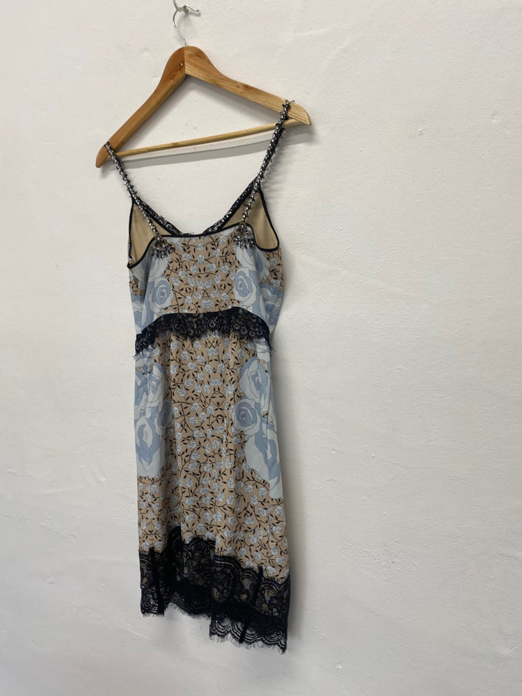 Fabulous River Island x Holly Fulton summer Dress Uk8 Baby Blue new Rrp £120 KM004