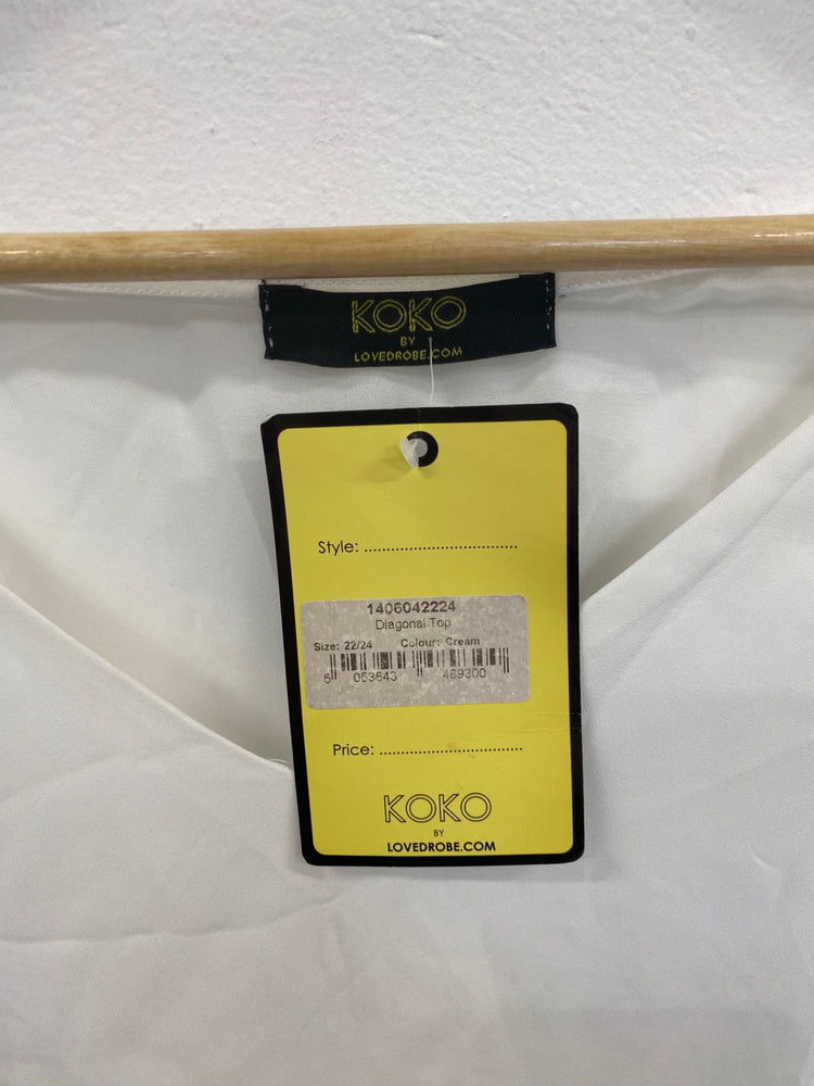 Fabulous Koko by Lovedrobe White Semi Sheer Asymmetric Tunic UK22-24 LK006