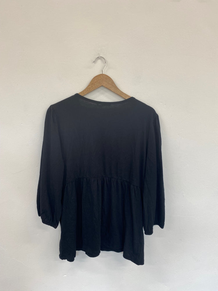 Fabulous George Black & White Boho Embroidered Blouse UK20 LK006