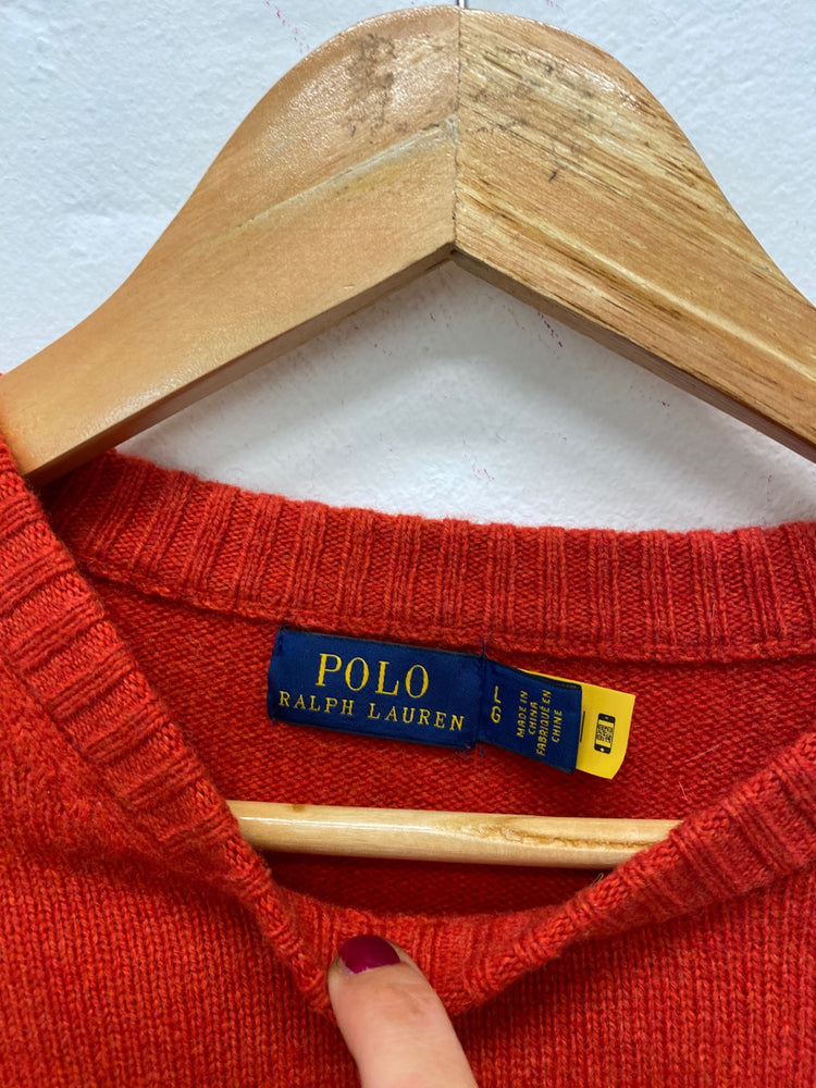 Fabulous Polo Ralph Lauren burnt orange cropped Sweater UK L BS001