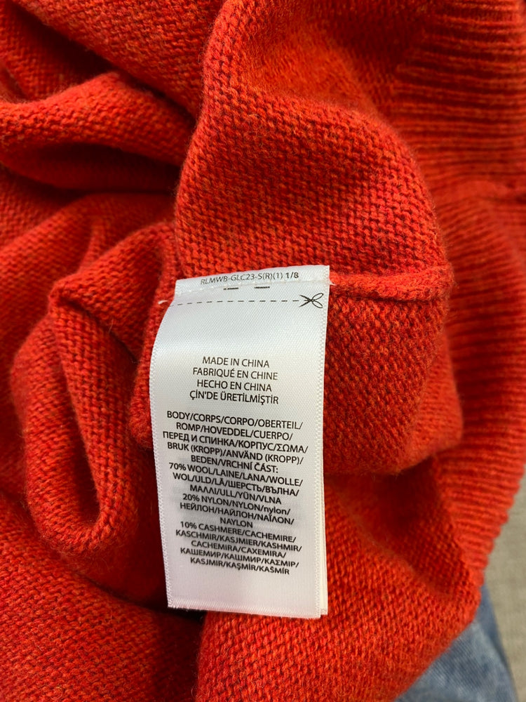 Fabulous Polo Ralph Lauren burnt orange cropped Sweater UK L BS001