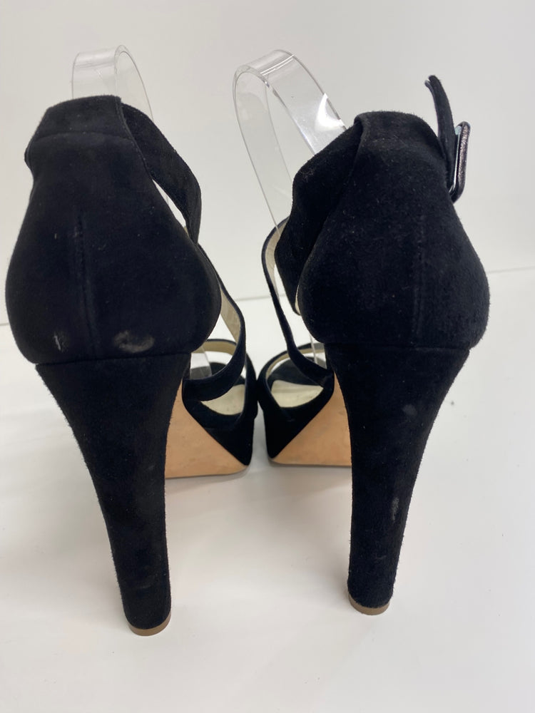 Fabulous Rupert Sanderson High Heel Strappy platform Shoes UK6.5 Black GM143