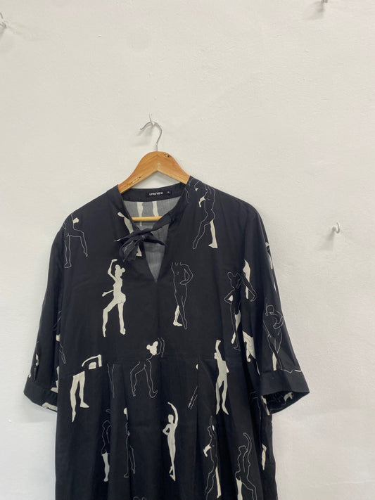 Fabulous 5preview Anthropologie Dress UK XL Black abstract BS001