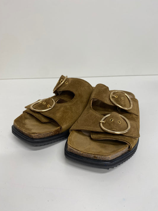 Fabulous Angulus suede flat Sandals UK5 khaki Green Stunning BS001