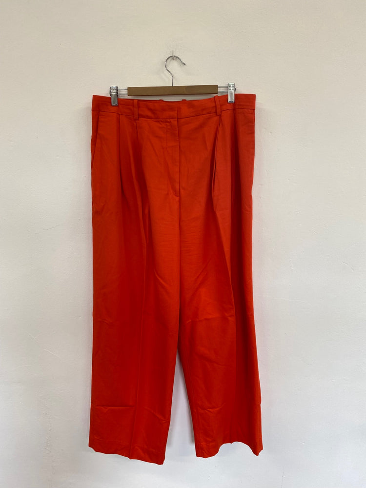 Fabulous Cos Coral Orange Wide Leg Trousers UK16 BS001