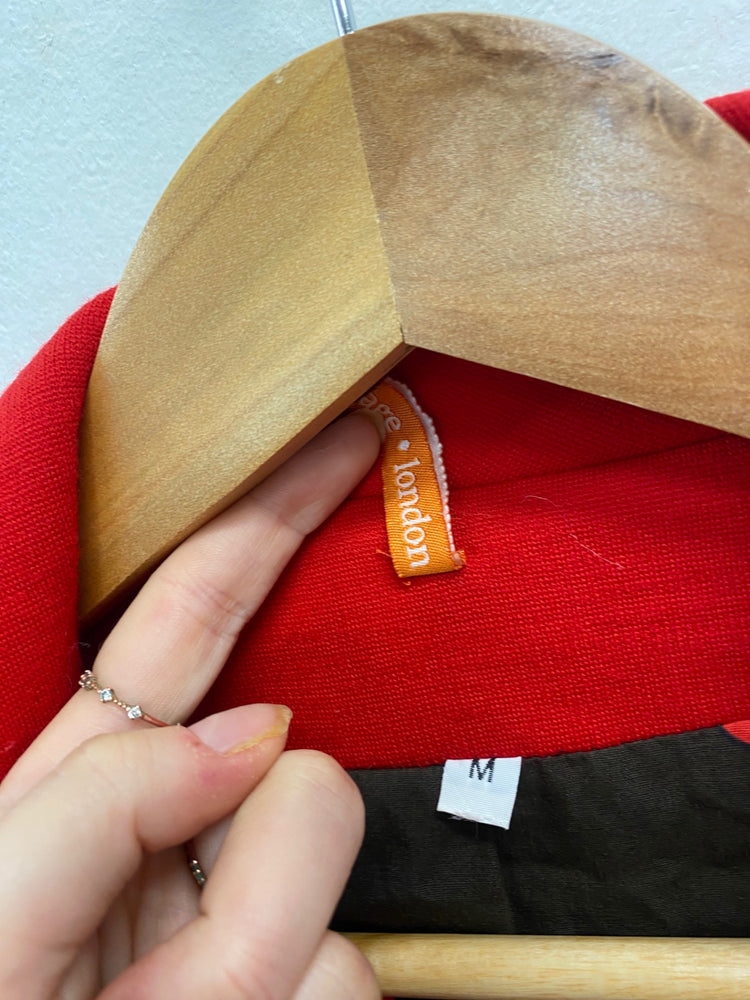 Fabulous The west village london Longline jacket UK M Red wool blend GM143