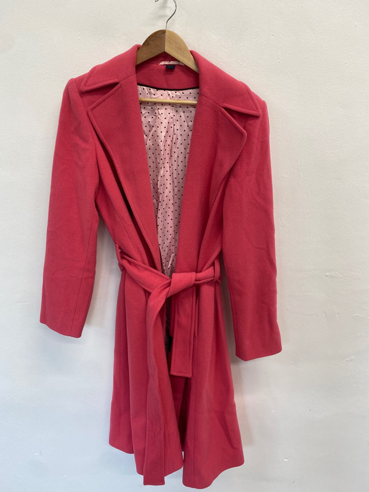 Fabulous Boden Trench Coat UK 14 Pink wool cashmere GM143