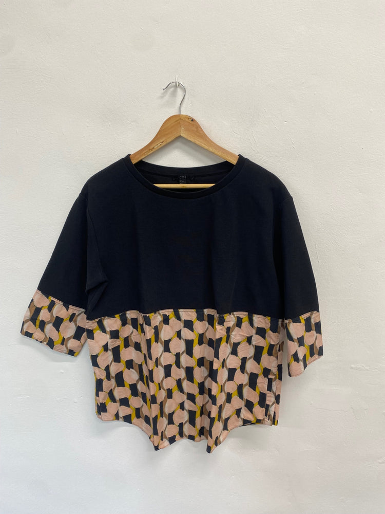 Fabulous COS Blouse UK M Black geometrical BS001
