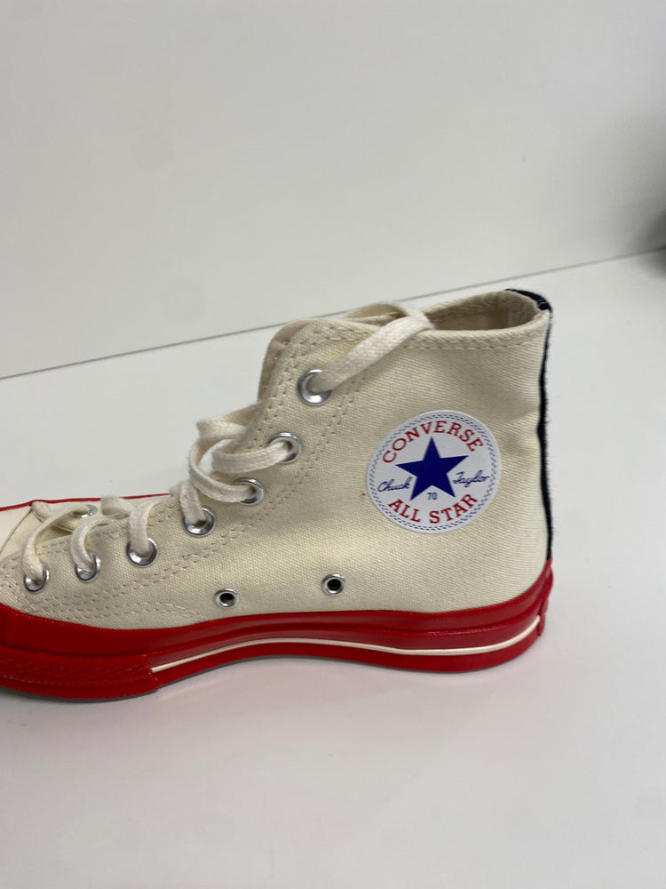 Fabulous Converse x Comme Des Garçons Sneakers Hi Tops UK5 Beige & Red BS001