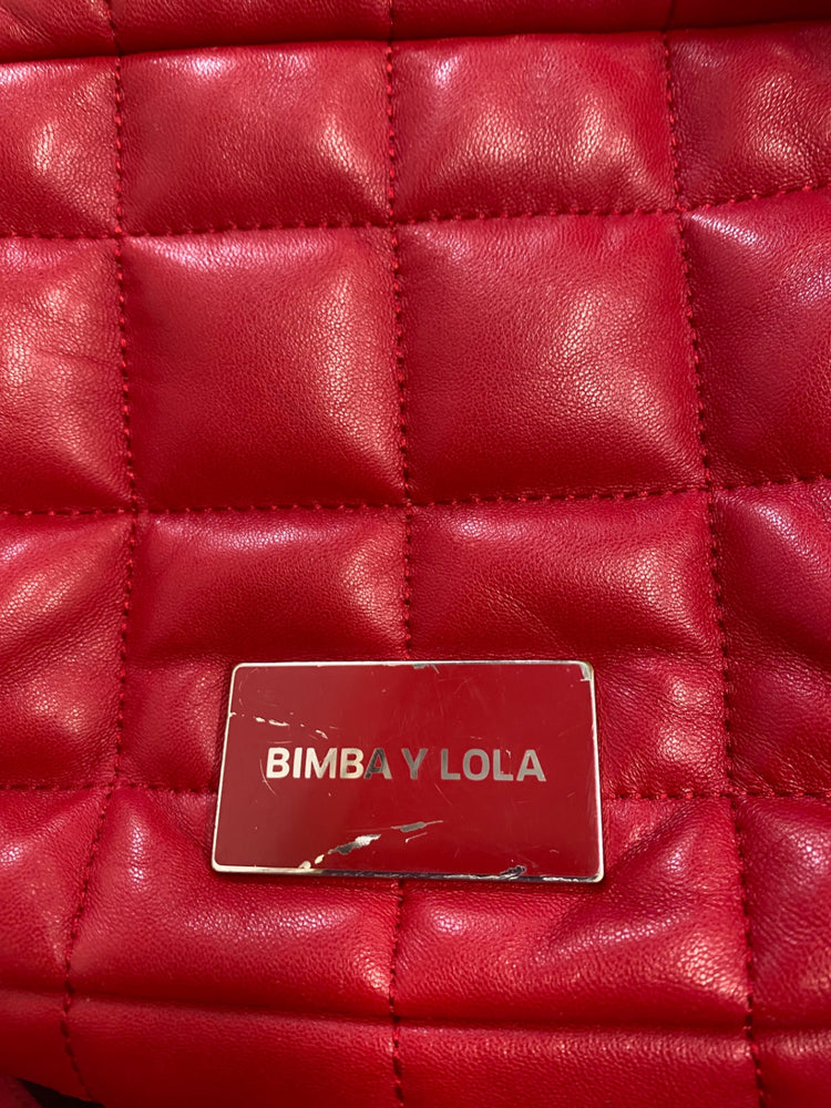 Fabulous Bimba y Lola red leather quilted Shoulder Bag One Size Red BS001