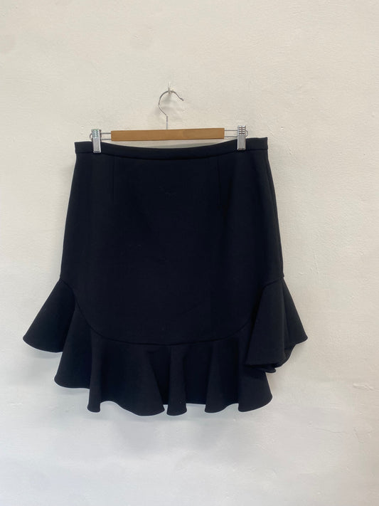 Fabulous Leifsdottir Skirt UK12 Black frill hem midi BS001