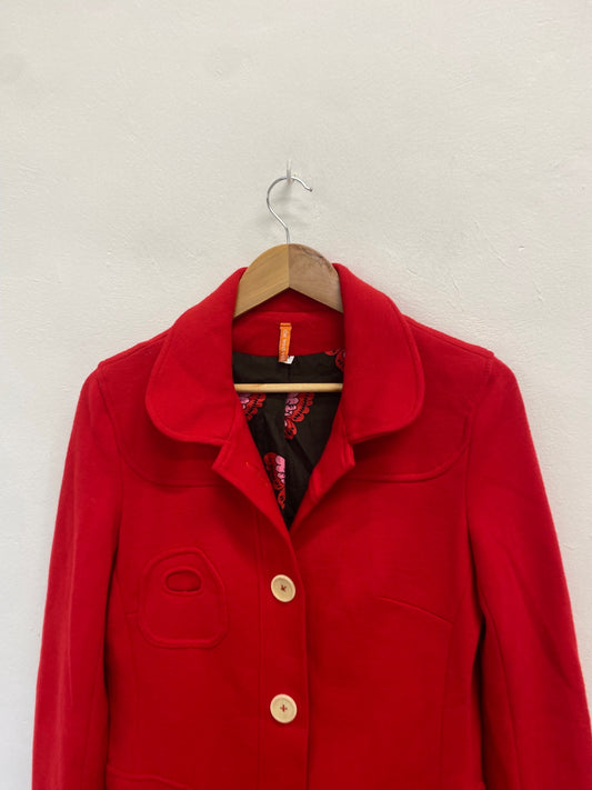 Fabulous The west village london Longline jacket UK M Red wool blend GM143