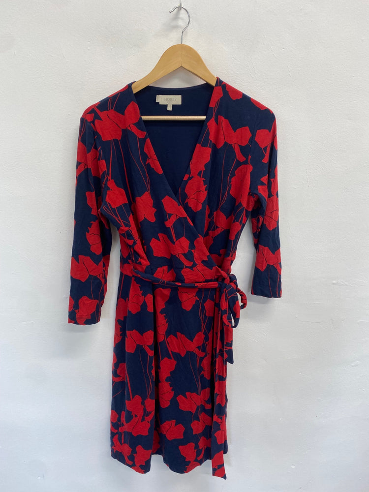 Fabulous Hobbs Dress UK 14 Navy blue and red GM143