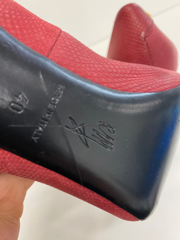 Fabulous Roland Mouret red burgundy Python High Heels Uk7 GM143