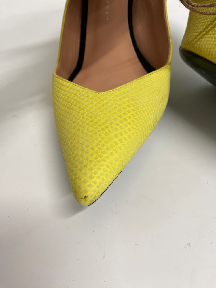 Fabulous Roland Mouret python Sling back heels Uk7 Yellow party evening GM143