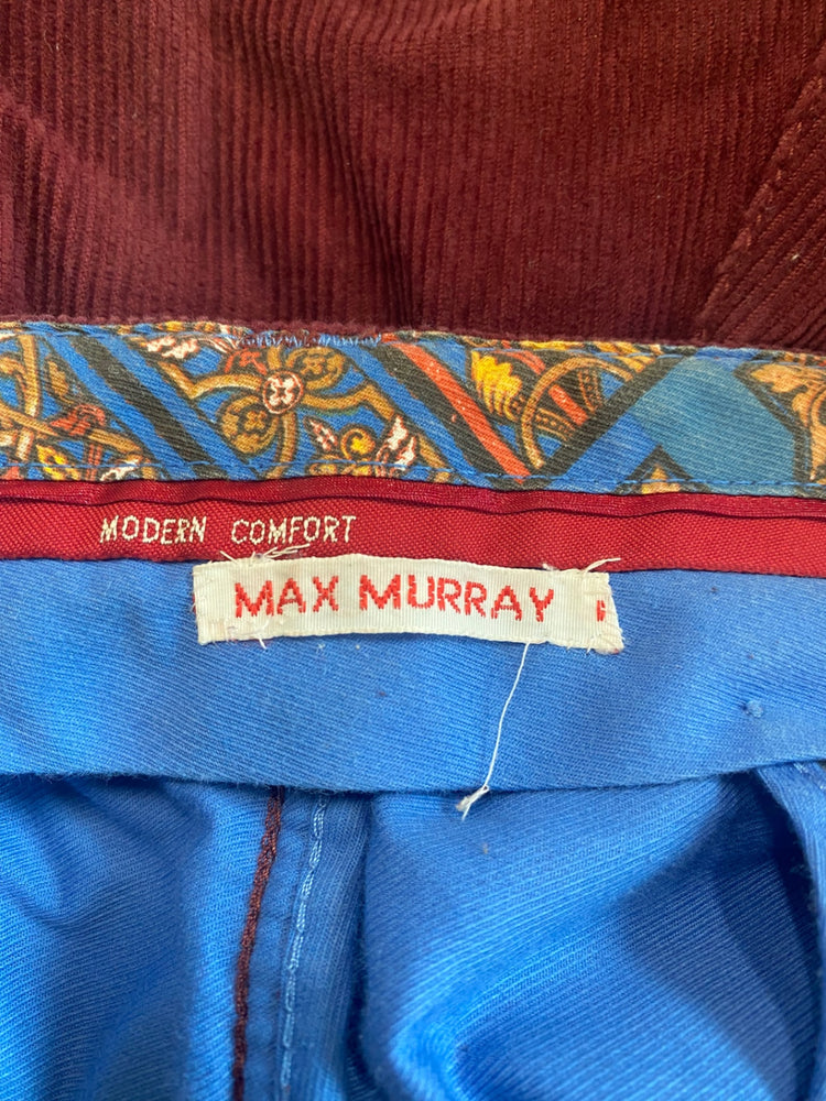 Fabulous Meyer Sydney Burgundy Corduroy Trousers W38" GM143