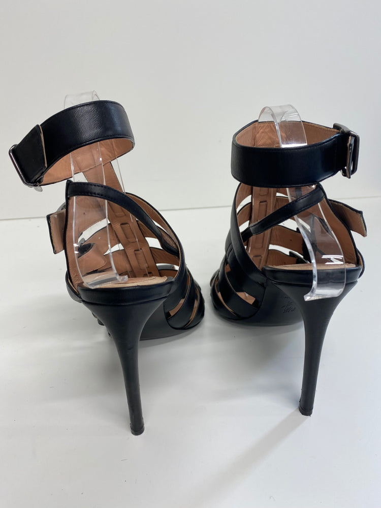 Fabulous Roland Mouret Strappy leather stilleto Sandals Uk7 Black Ankle strap GM143