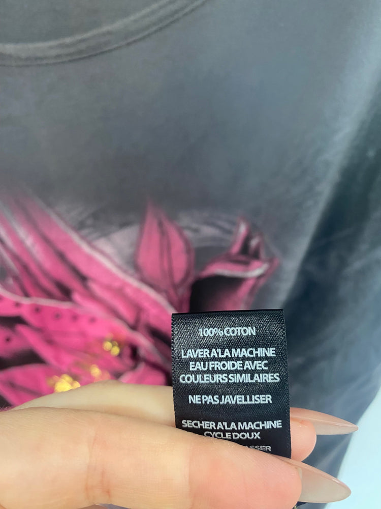 Fabulous Christian Audigier Y2K Grey & Pink Wings Shirt Dress UK L GM143