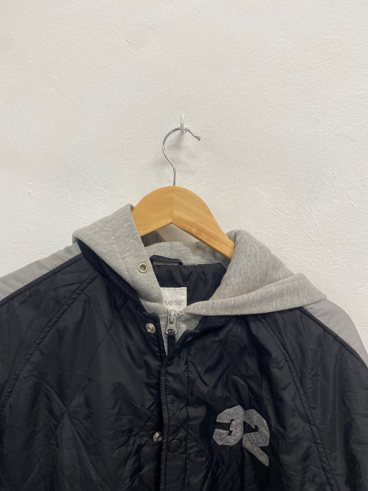 Fabulous Converse Bomber Jacket UK L Black and Grey GM143