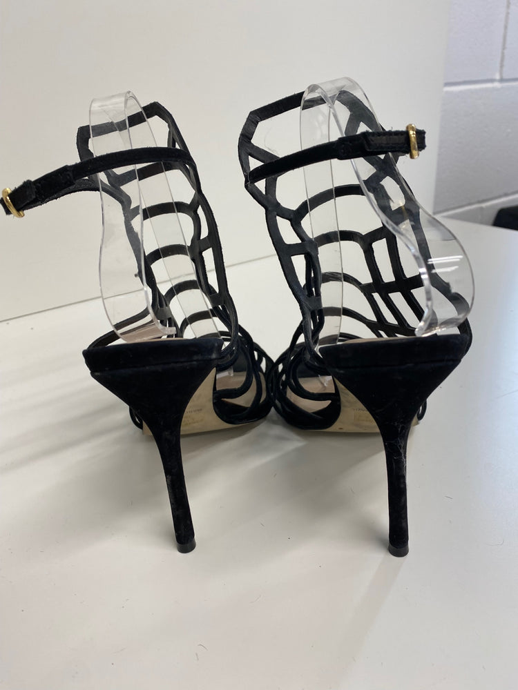 Fabulous Office Strappy stiletto black party Sandals Uk7 Black Heels GM143