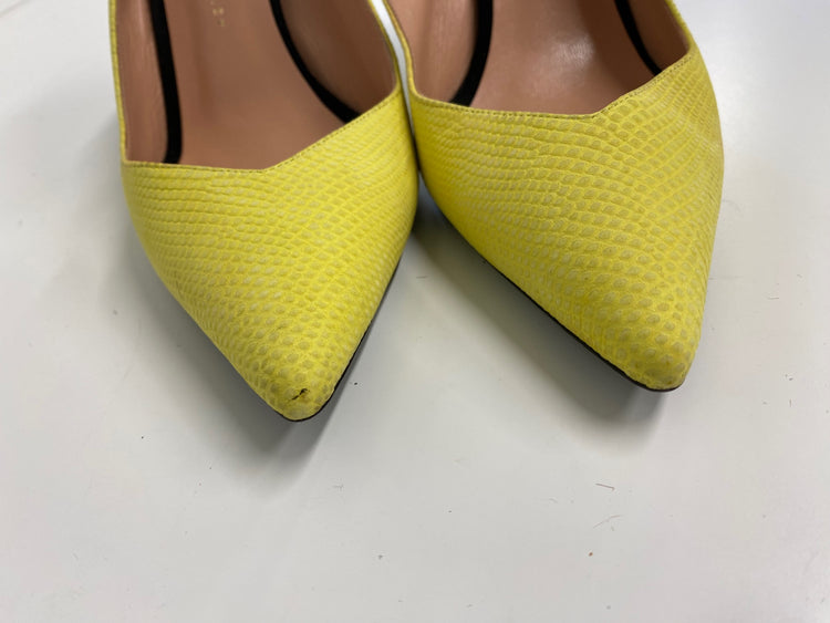 Fabulous Roland Mouret python Sling back heels Uk7 Yellow party evening GM143