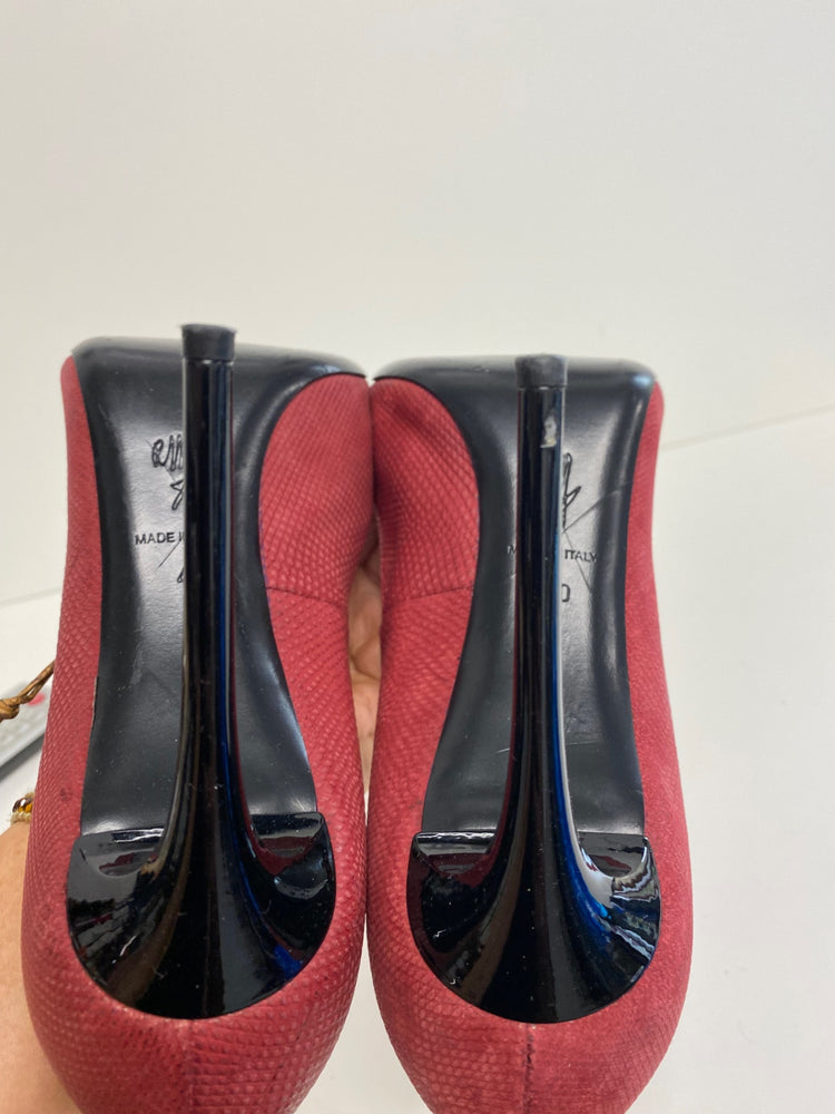 Fabulous Roland Mouret red burgundy Python High Heels Uk7 GM143